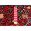 Tapis rouge en laine noué à la main de conception unique de style années 1980 de 6 pi 6 po x 10 pi 11 po Joshette