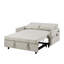 Canapé-lit de 55,1 po avec canapé-lit et dossier amovible, poches de rangement, 2 coussins moelleux, ports USB pour salon, chambre à coucher, appartement, bureau, beige