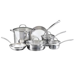  T-fal Stainless Steel Cookware Set 11 Piece Induction Oven  Broiler Safe 500F Pots and Pans, Dishwasher Safe Silver : Everything Else