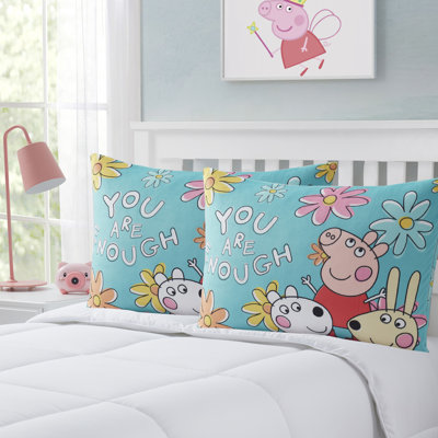 Ensemble de 2 oreillers pour lit de bébé Peppa Pig avec housse de coussin amovible