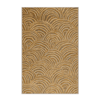Machine Washable Hartsdale New Years Modern & Contemporary Abstract Rug in Beige – Beige Binding