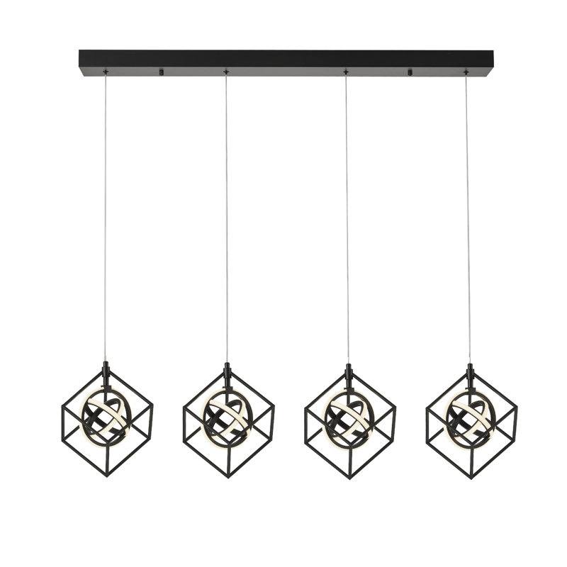 Lustre géométrique unique à 4 lumières DEL Johnese