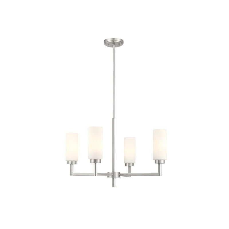 Lustre 4 lumières Oreane, E12/candélabre, Oui, Nickel brossé