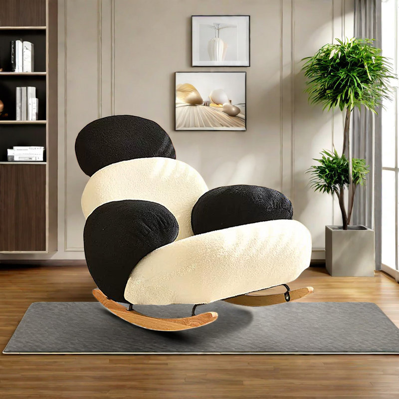 Chaise berçante moderne et simple, Noir / blanc