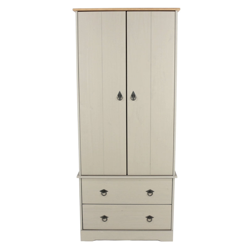Corona Wardrobe, 2 Door & 2 Drawer, Waxed Pine