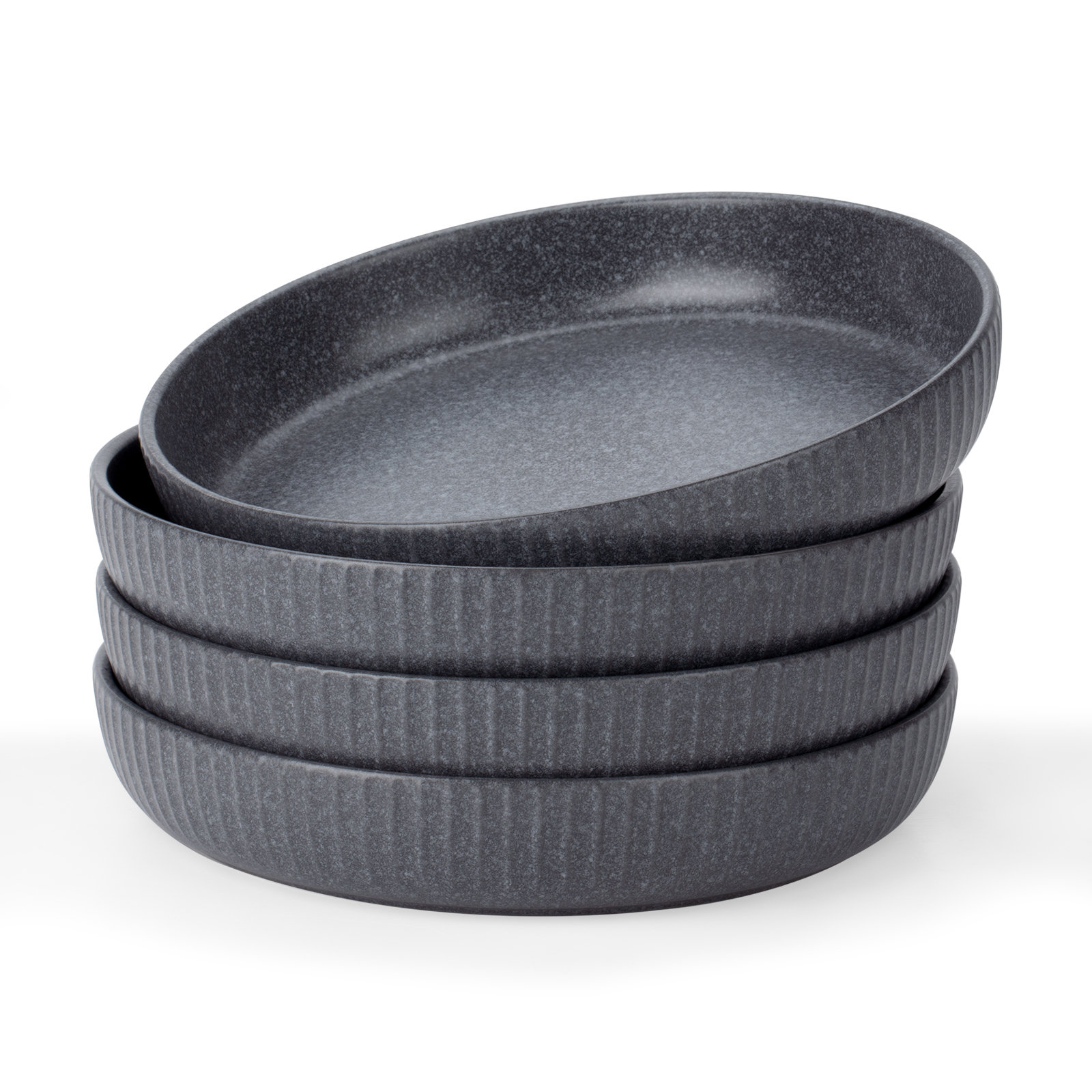 Stoneware Pasta Bowl, Matte Black Gray
