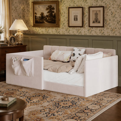 Daybed, Upholstered Bed with with Storage Pockets