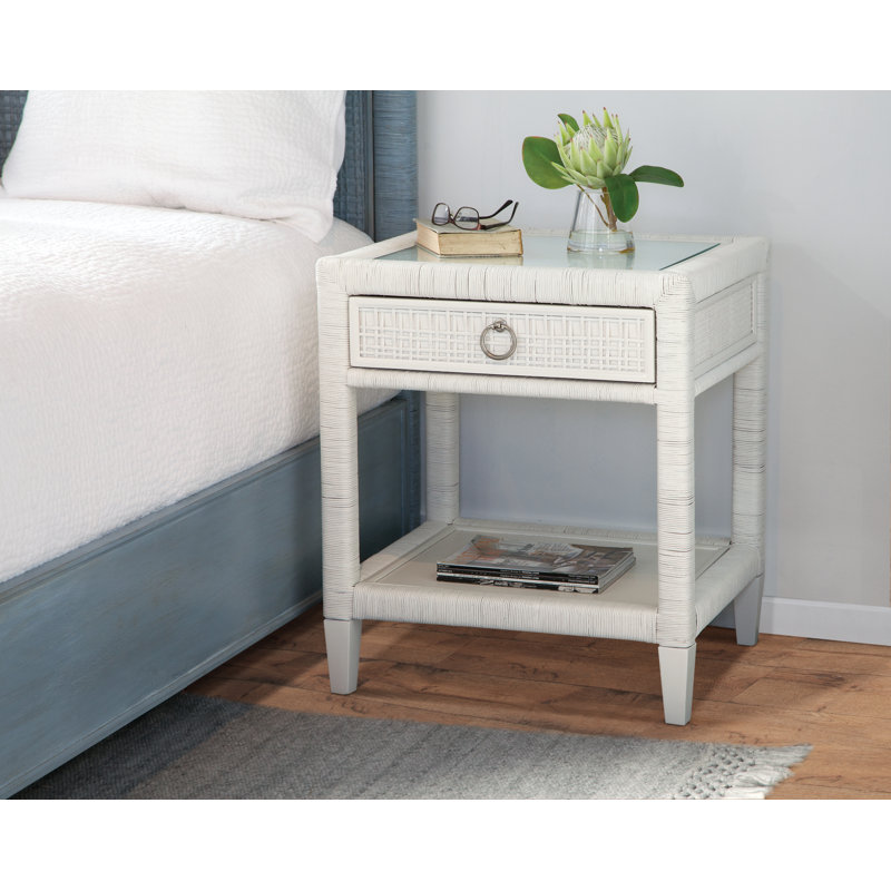 Naples 1 - Drawer Nightstand, Frost White, Satin Nickel, Yes