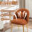 Teddy Fabric Vanity Chair With Backrest And Pillow, Cute Small Cozy Desk Chair No Wheels,Comfy Makeup Chair with Ajustable Gold Legs-697038348
