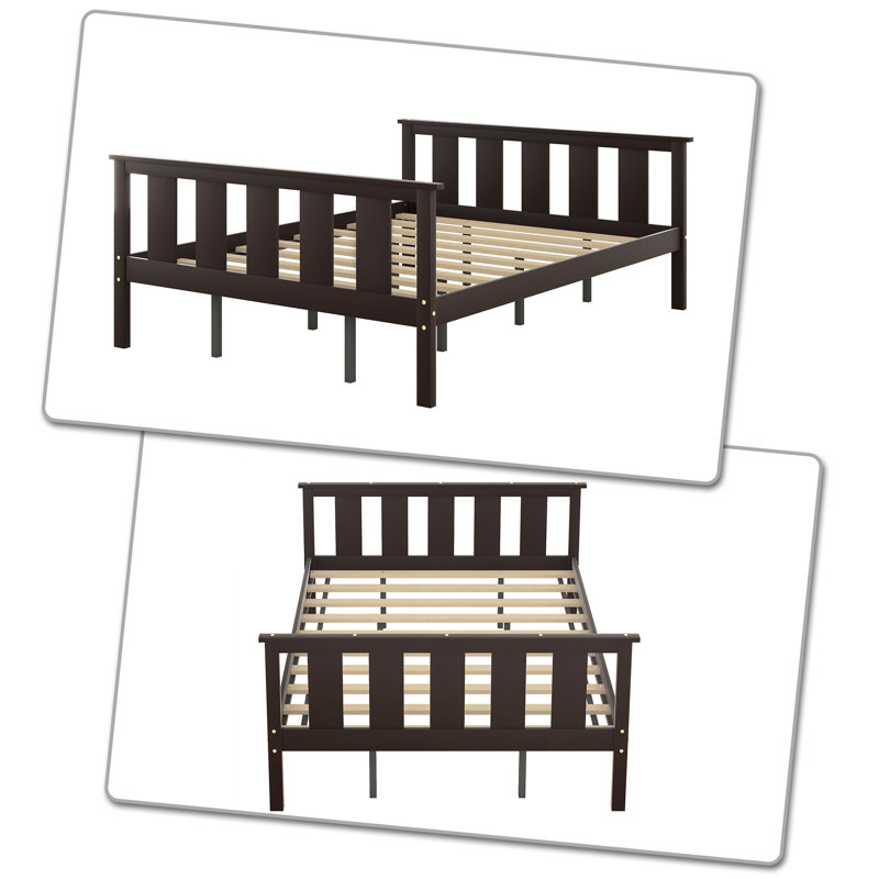 Roshondra Slat Bed, Espresso, Twin
