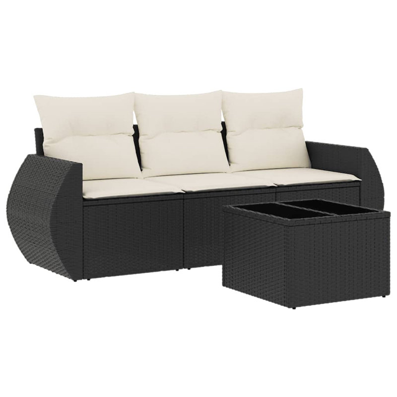 Vidaxl Garden Sofa Set Black, Cream White