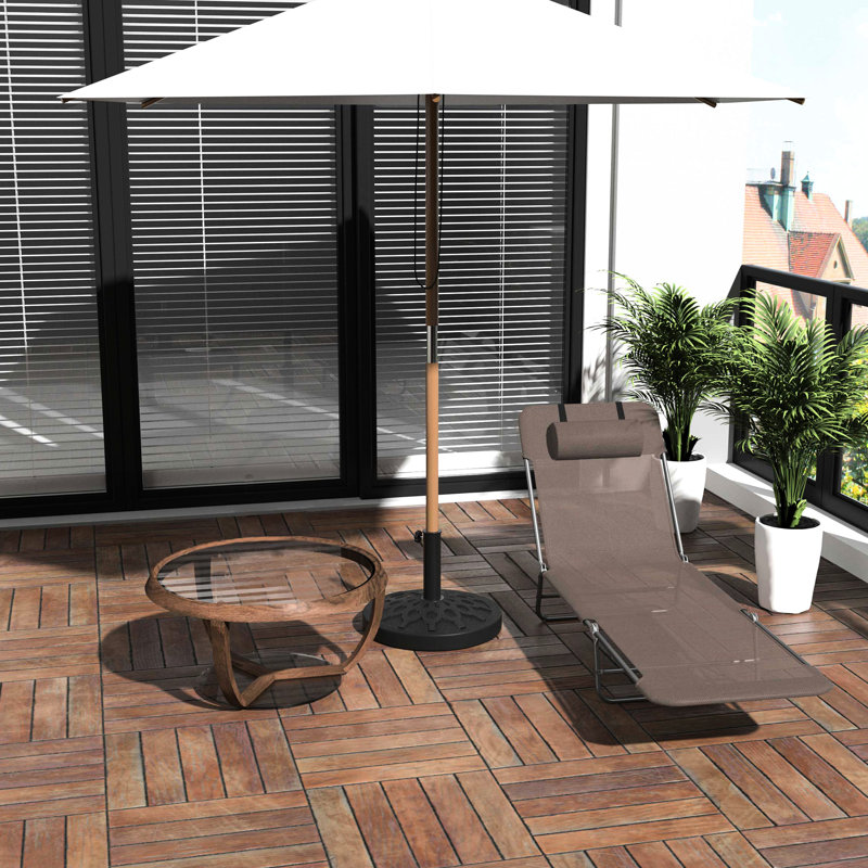 Brown Poolside Lounge Chair, 5 Reclining , Breathable Mesh Seat With For Outdoor, Beach, Yard Outdoor Chair Sunbathing, And , Folding Yard, Patio,