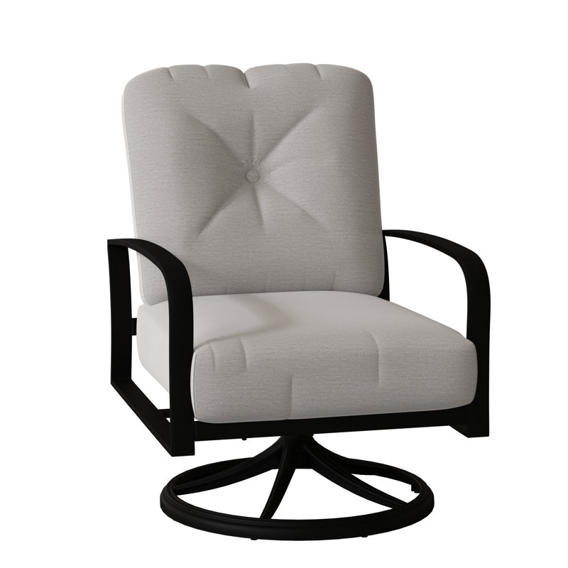 Fremont Outdoor Rocker Chair, Textured Black, Impact Vapor Gray Sunbrella®