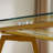 70.9" Modern Tempered Glass Dining Table with Gold Metal Legs