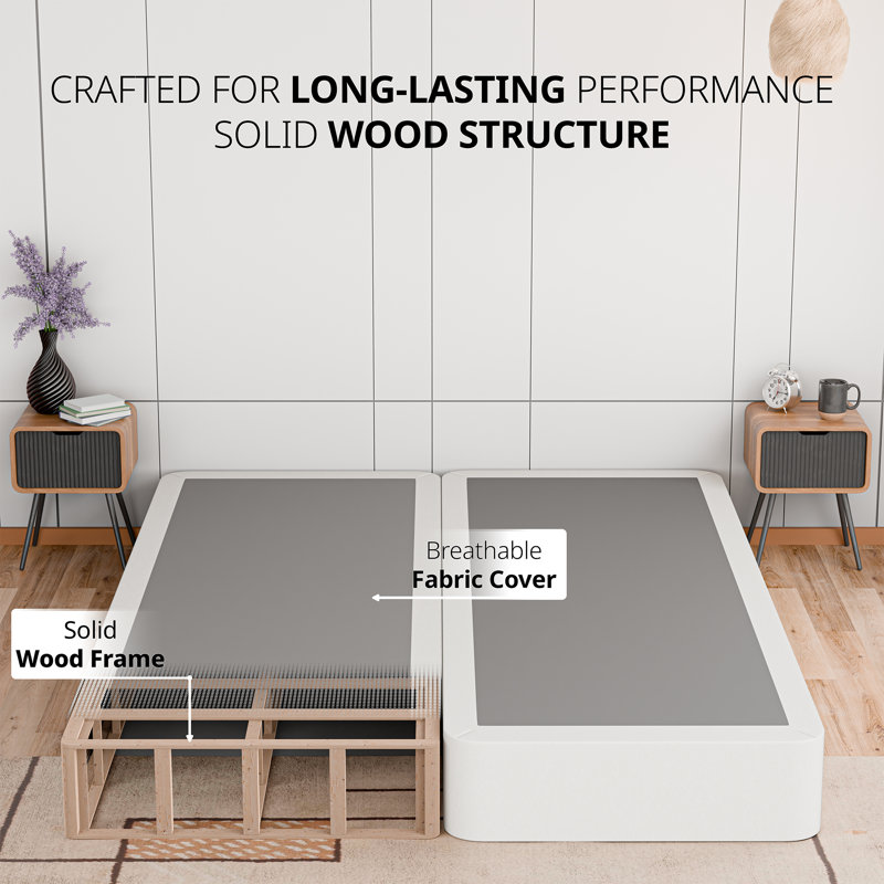 Sommier tapissier / base en bois fendu pour support de matelas, entièrement assemblé, Complète, Profil standard (8 po)