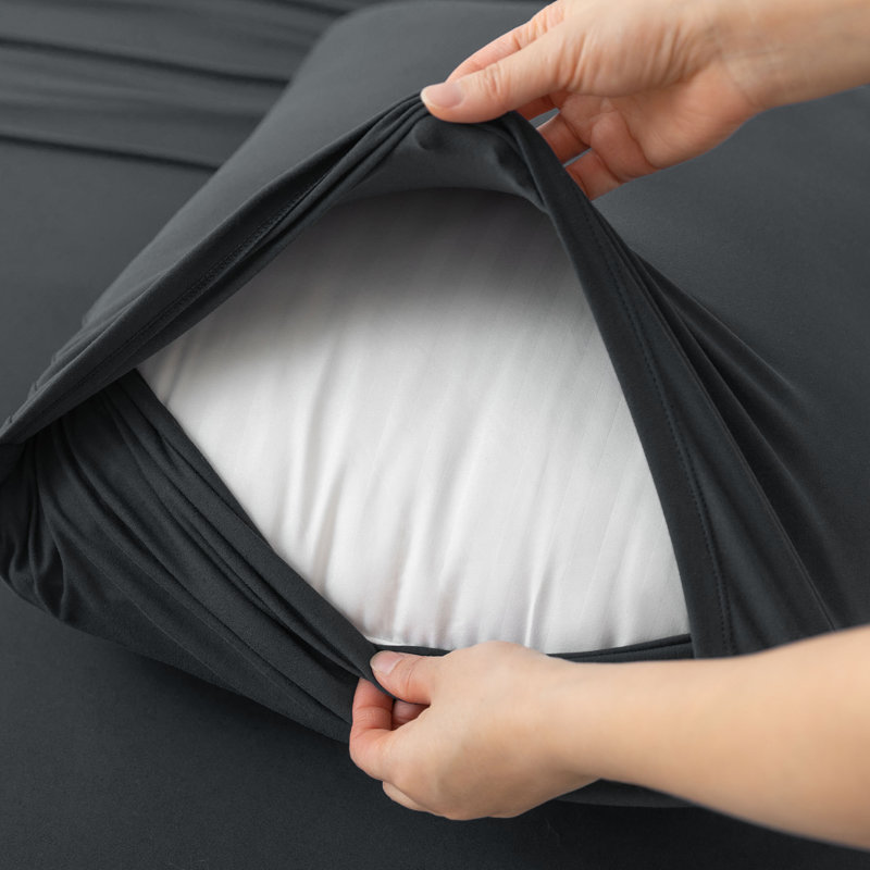 Barossa Design Ultra Soft All-Season Deep Pocket Jersey Knit Sheet Set, Full Sheet Set with 2 Pillowcases, Dark Gray