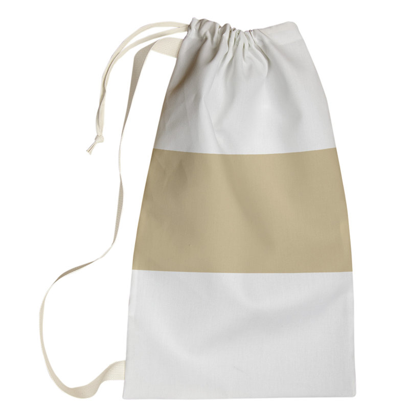 Nashville Fabric Laundry Bag with Handles, Medium (36" H x 28" W x 1.5" D), Nashville White/Gold