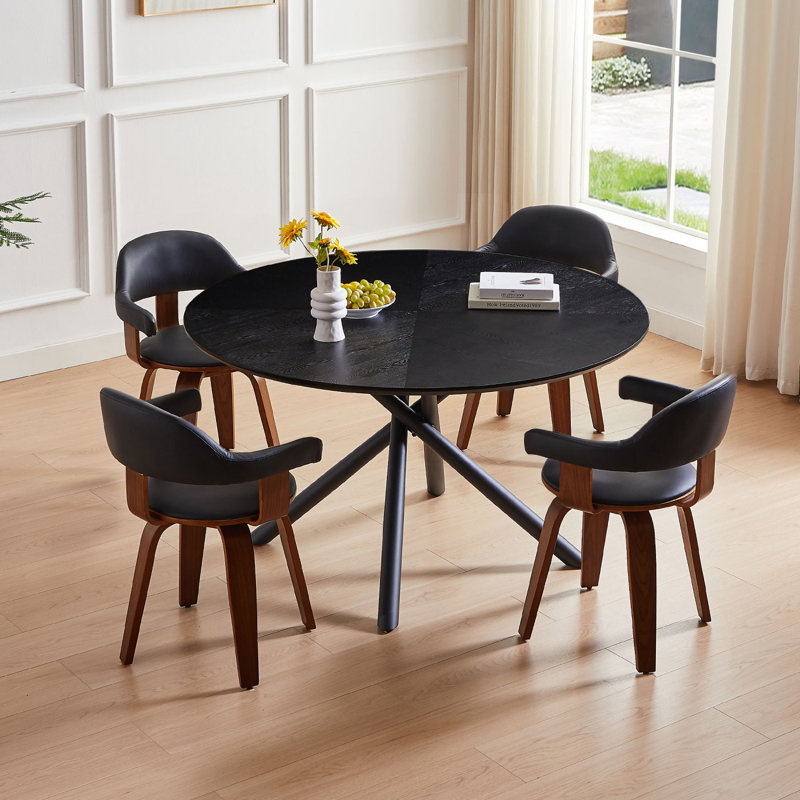 Table basse de 53,14 po en MDF et table de bout courte avec base en métal, facile à assembler, Noir