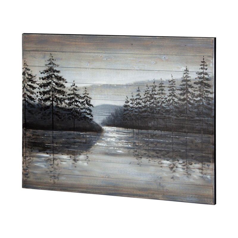 Coucher de soleil sur le Narrows, peinture à l'huile sur bois originale de 48 x 36