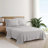 Aeropostale 6 Piece Premium All Season Microfiber Sheet Set, 4 Pillow Cases, 1 Fitted Sheet, 1 Flat Sheet, Fits Mattresses up to 16” Deep, Queen Size, Light Pink-122810232-122810233