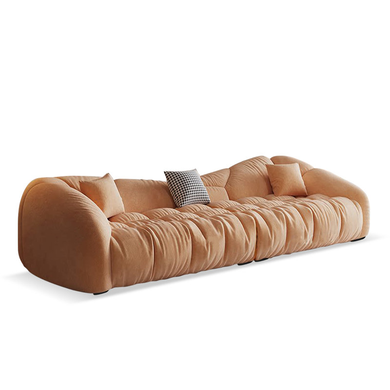 Coussin modulaire orange en polyester, 28.35" H x 110.24" W x 41.34" D, Orange
