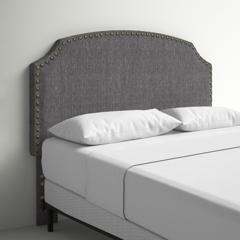 Upholstered Linen Panel Headboard, King, Gray
