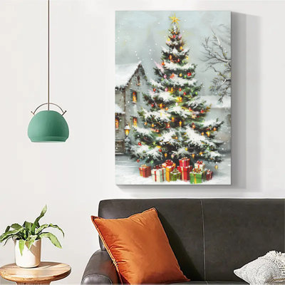 Christmas tree wall art