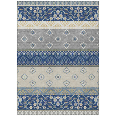 Machine Washable Indoor/Outdoor Chantille ACN2662 Stripes Rug