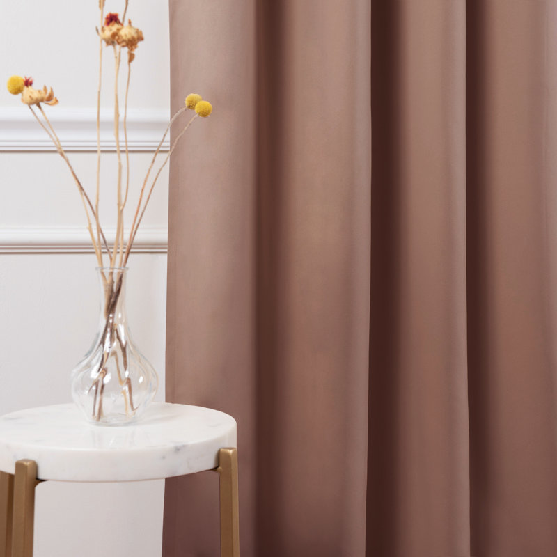 Mocha Blackout Grommet Indoor Polyester Window Panels, 63"