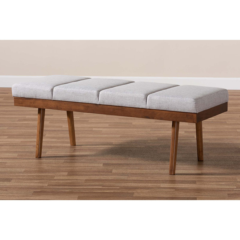Polyester Upholstered Bench, Gray