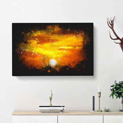 Striking Orange Sunset - Wrapped Canvas Painting