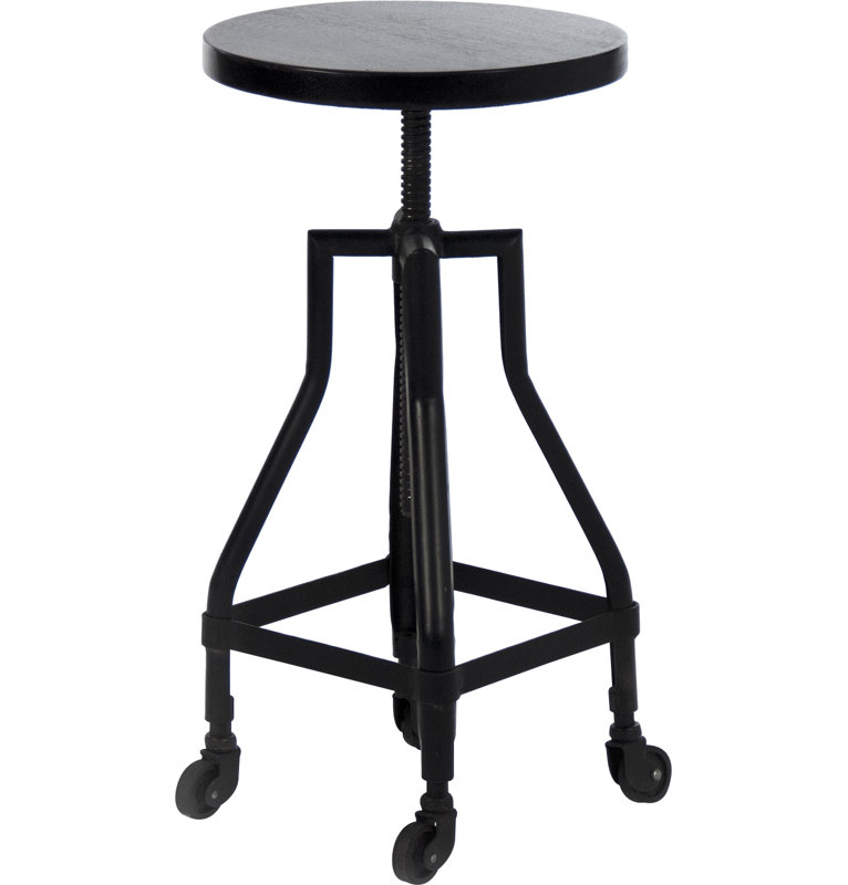 Adjustable Height Counter Stool with Metal Frame
