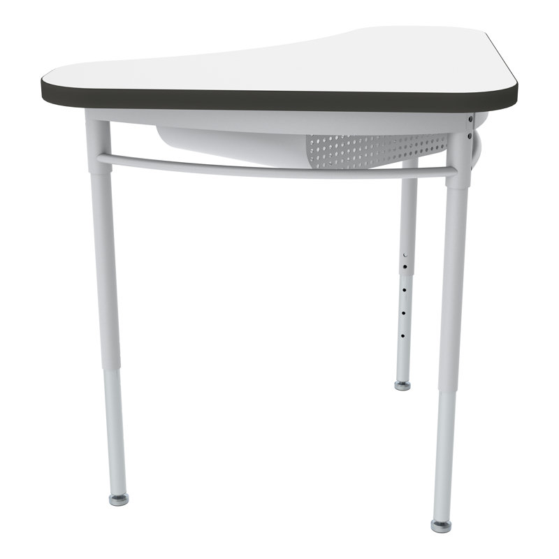 Bureau d'étudiant ouvert à hauteur ajustable Boomerang, Blanc