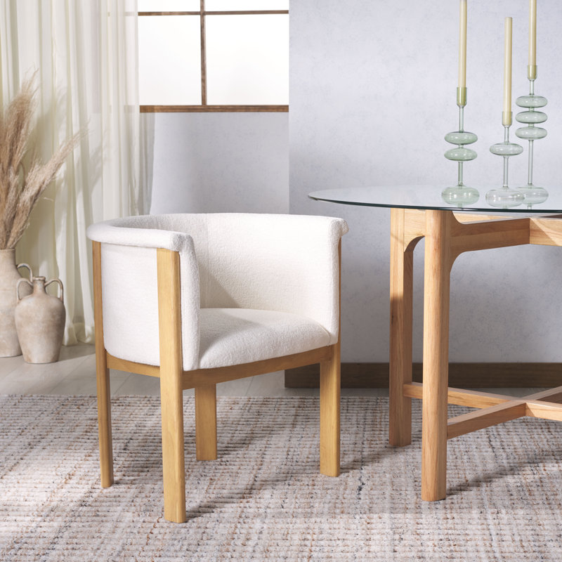 Foix 17.7'' H Boucle Upholstered Beech Armchair