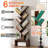 Tree Bookshelf 7 Tire Floor Standing Bookcase Rustic Conor Bookshelf Tall Narrow Bookshelves Organizer with Storage Cabinet for Living Room Bedroom Office, 7.8'' D x 14.9'' W X 44.9'' H 