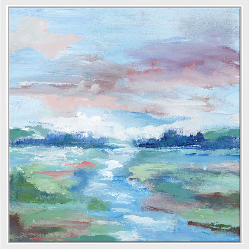 «Field of Dreams» par Nan - reproduction d'art sur toile tendue, L 39,5 po x H 39,5 po, Cadre blanc