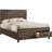 Rustic Golden Brown Queen Storage Bed