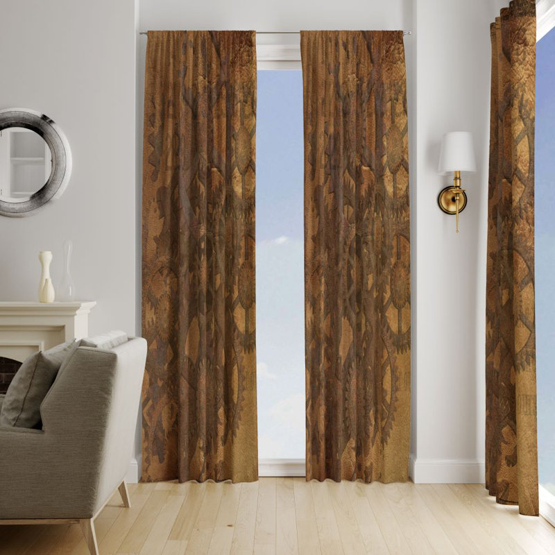Panneaux de rideaux simples semi-transparents géométriques, L 40 po x L 82 po