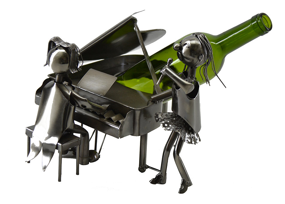 Jamel Piano Pianist and Singer Duo Performing 1 Bottle Tabletop Wine Bottle Rack Wine Bodies