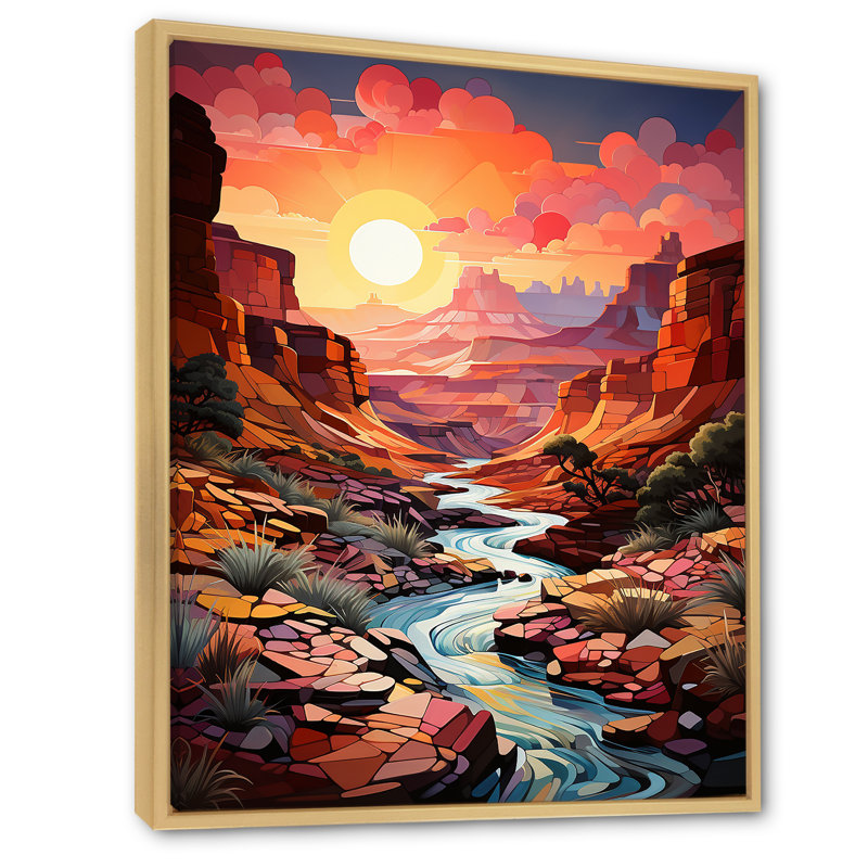 Canyon Canyon Sunrise Landscape, impression sur toile, H 44 po x l 34 po x P 1,5 po, Cadre naturel flottant