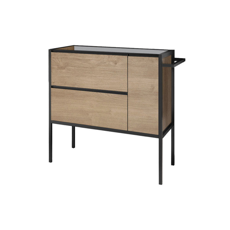 Meuble-lavabo simple 23 po Wethington, H 19,29 po x l 22,8 po x P 32,28 po, Brun / Noir