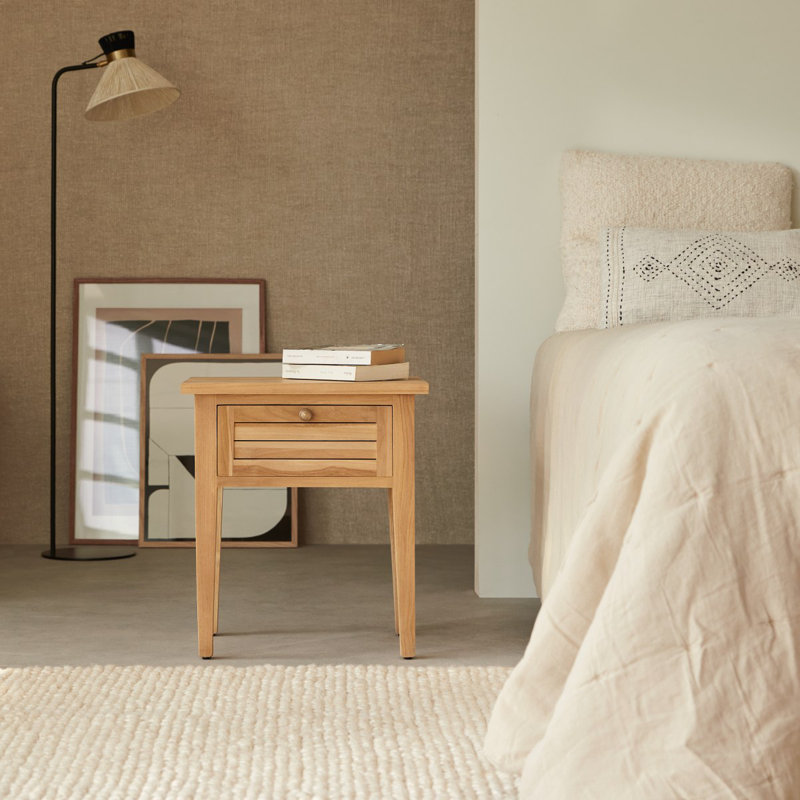 Suzette 45cm W Solid Wood Bedside Table
