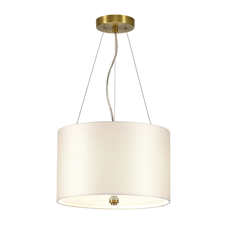 Ausilia 1 - Light Drum Pendant, Aged Brass, 42cm H x 45cm W x 45cm D