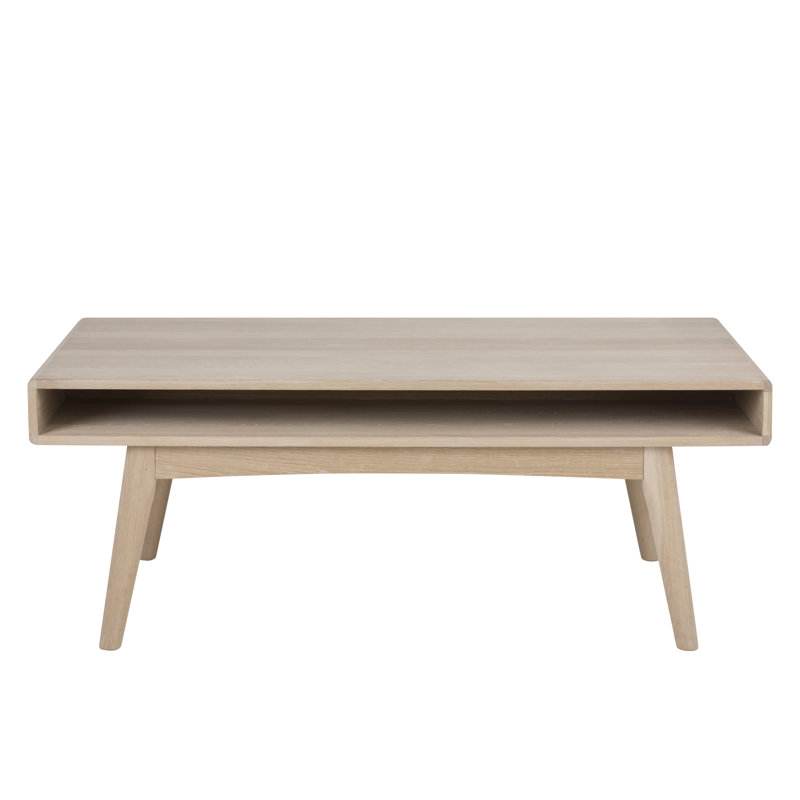 Dicarlo Four Leg Coffee Table with Storage, Braun