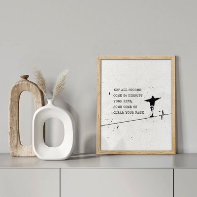 «Not All Storms Come To Disrupt Your Life Man Balance Banksy Street Motivational» sur papier