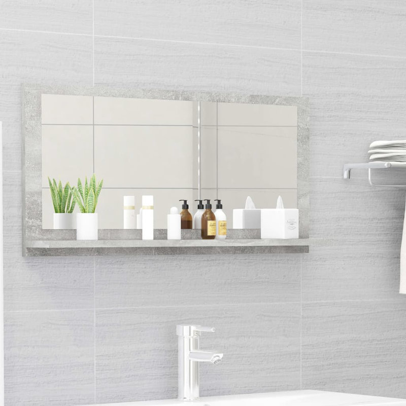 Bathroom Mirror Framed Vanity Mirror Powder Room Mirror Engineered Wood, Sonoma Oak, 14.6" x 31.5"