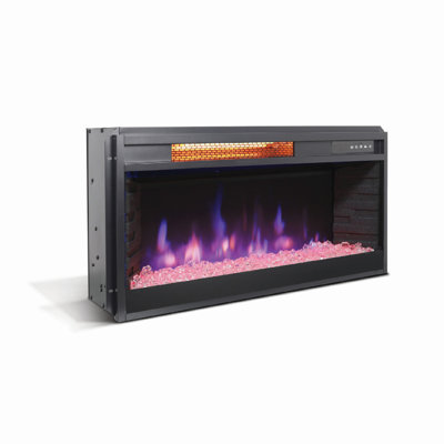 Nex 29 Inch Electric Crystal Fireplace Insert W Remote Control