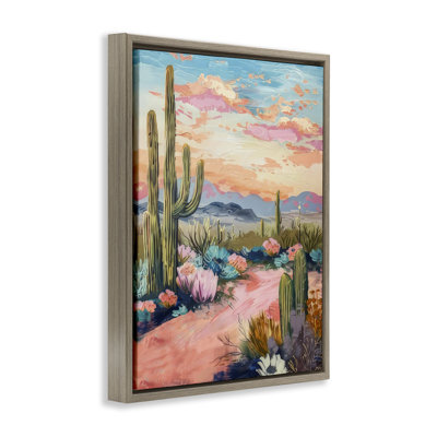  Pink Desert Sunset Canvas Wall Art by LSR Design Studio