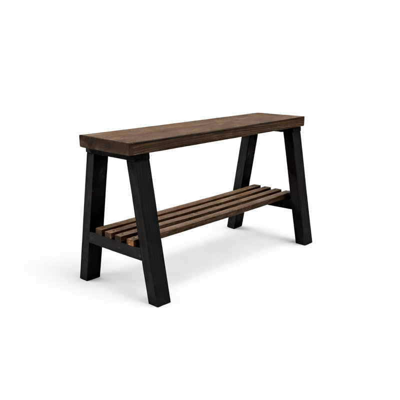Banc de rangement Daigo, Brun foncé / noir