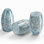 Ensemble de 3 luminaires suspendus sphériques en verre bleu pierre 71,4 po